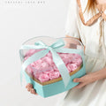 Luxury Acrylic Heart Shaped Flower Box Rose Gift Box Packaging Valentine's Day Wedding Transparent Flower Box With Ribbon