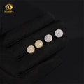 Ready to Ship Fashion Diamond Stud 925 Sterling Silver Hip Hop White Gold Moissanite Earrings