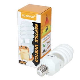 26W Reptile UVB 10.0 Desert Compact Fluorescent Lamp Bulb Reptile UVB UVA CFL Light Bulb for Bearded Dragon