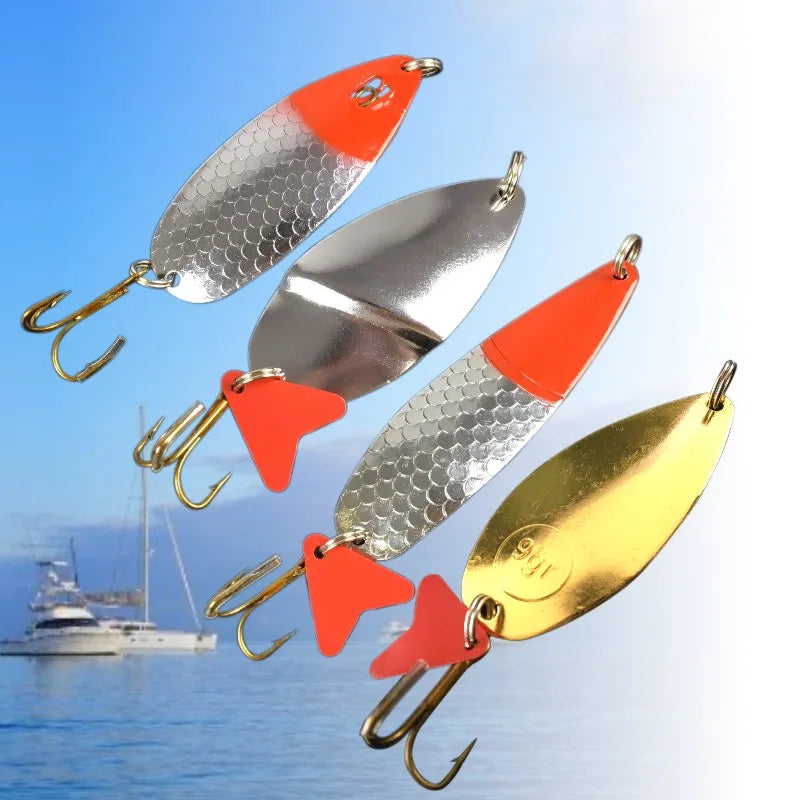 ODM Stainless Steel Metal 10Pcs 6.7Cm 7G Spinner Spoon Metal Bait Fishing Lure Trolling Lure Colorful Fishing Accessories
