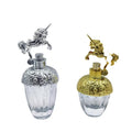Custom Luxury Perfume Bottle with Gold Unicorns Cylinder Shape Empty Glass Spray for Perfume Packaging