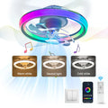 RGBW 3CCT Dimmable LED Ceiling Fan Chandelier – App & Remote Control, 6-Speed Reversible Motor – EU Local Stock