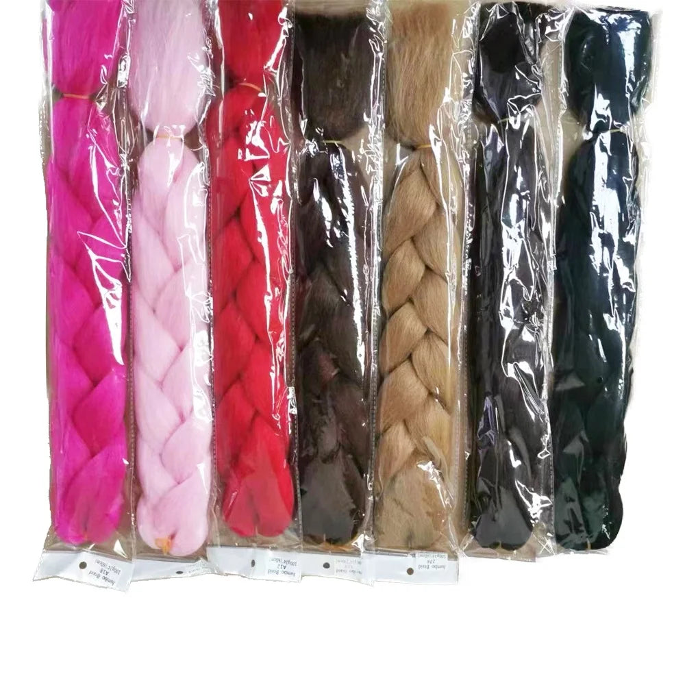 Jumbo Braiding Hair Extensions 24inch 2 Tones Synthetic Dyed Non-Remy Women Twist Crochet Braids 100g Pre-Stretched U-Tip