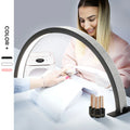 30w Manicure Glitter Half Moon Ring pink Led Desk Stand Beauty Light with Bling Rhinestones Diamonds for Nail Table