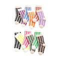 Children's England Colorful Grid Crew Knitted Polyester Spandex Cotton Packing Design Socks Baby Boys Girls Stockings for School