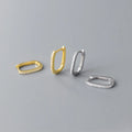 925 Sterling Silver Cubic Zirconia Hoop Earrings 18K Gold Plated Geometric Square Shape Huggie Ear Rings Jewelry for Women
