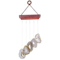 DIY 60-90mm wood wind chimes Agate wind chimes natural polished agate slices for DIY decoration