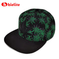 Customized Hip Hop Unisex Adult Snapback Cap with Maple Leaf Print Custom Logo 100% Polyester Fabric