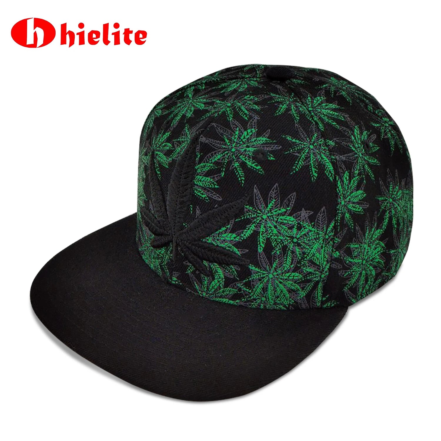 Customized Hip Hop Unisex Adult Snapback Cap with Maple Leaf Print Custom Logo 100% Polyester Fabric