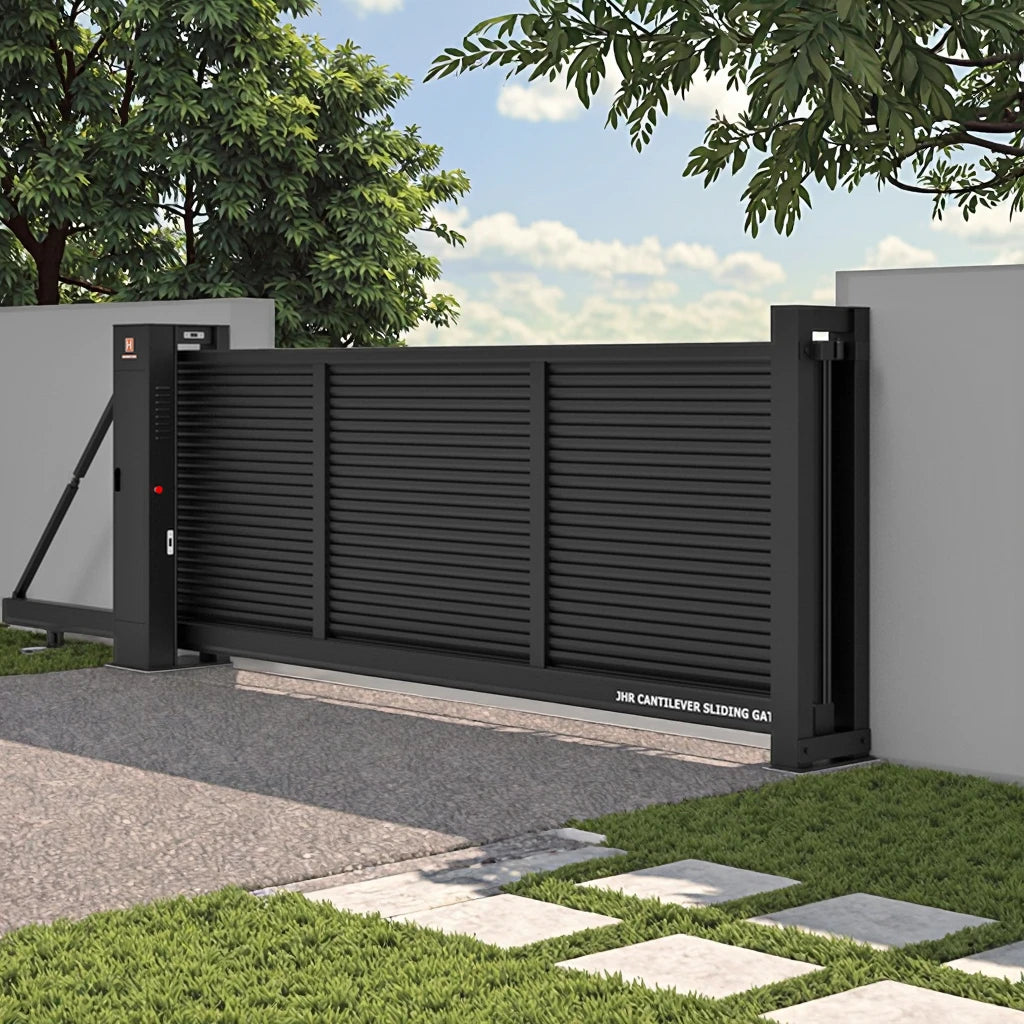 JHR China Boundary Wall Design Witre Entrance Cantilever Fencing Gate Design Eco-Friendly Park Manual Control Sliding Driveway