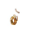 HOVANCI Vintage European Female Trendy 18K Gold Plating Rainbow Pearl Cubic Zirconia Ear Cuff Geometric Clip Earrings Set Gift
