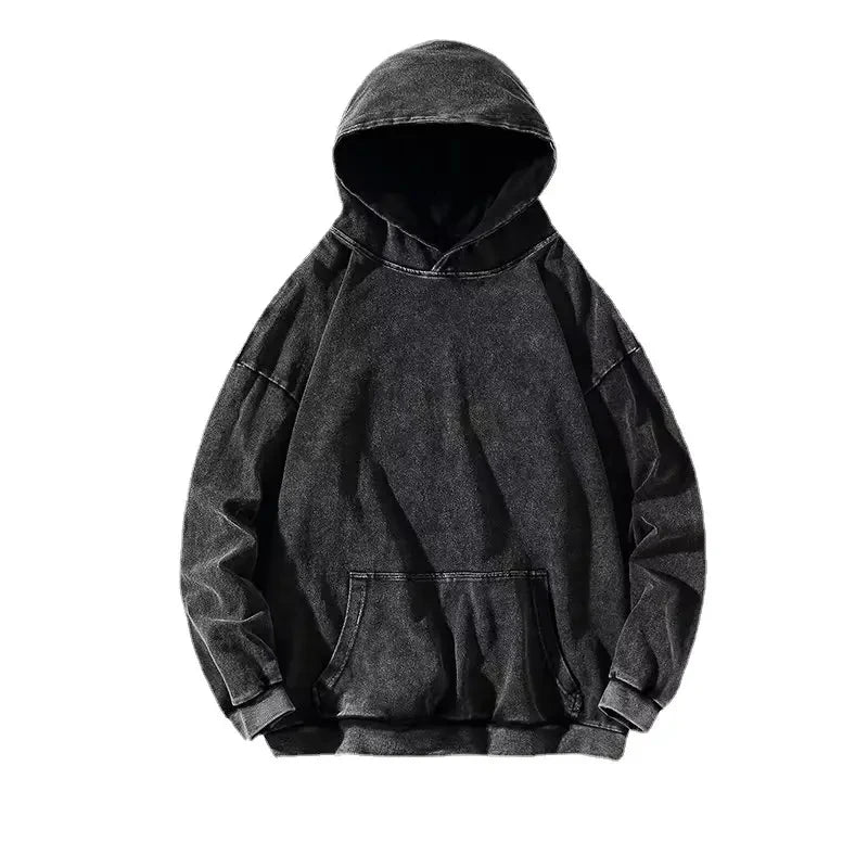 Wholesale Customs Clothes Mens Heavyweight Cotton Oversize Acid Washed Sun Faded Hoodie Blank Vintage Cropped Hoodies Men