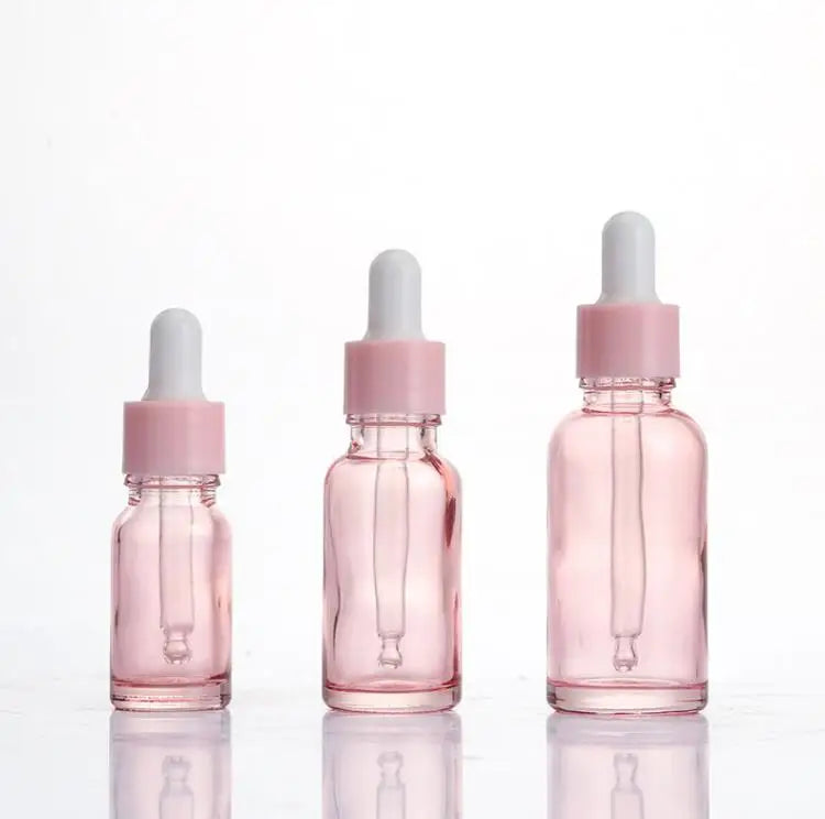 5ml 10ml 15ml 20ml 30ml 50ml 100ml Mini Pink Glass Dropper Bottle with Dropper for Hair Face Essential Oil Serum Bottles