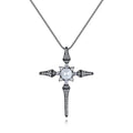 LUOTEEMI Cross Pendant Necklace Cubic Zirconia Shinning Pendant for Women and Men Fashion Jewelry