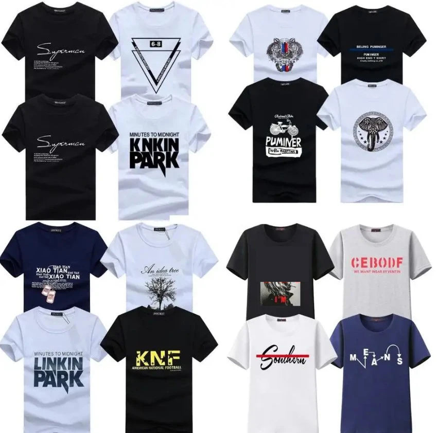 Men's Plus Size Summer Casual Comfort Cotton T-Shirt Latest Design Print Short Sleeve Apparel Stock