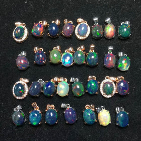 Natural Coloured Opal Pendant Irregular Shape Quartz Jewellery Crystal Pendant