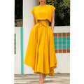 Plus Size Women Clothing Yellow Maxi Skirt for Ladies Elegant Wholesale Dresses