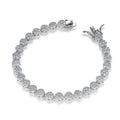 925 Silver Roman Crystal Tennis Bracelet Exquisite Luxury with Full Diamond Encrusted Gold Plated