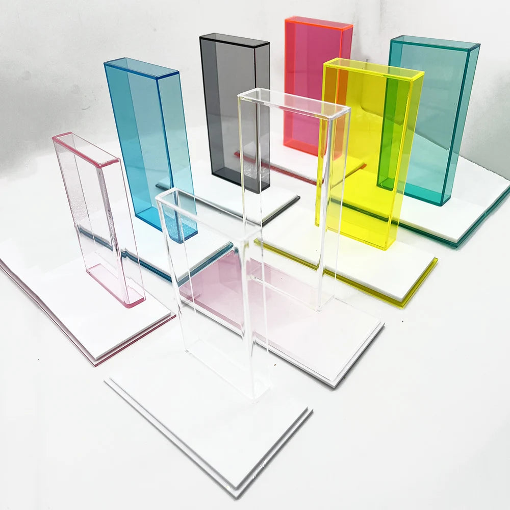 Custom Private Logo Colorful Acrylic Lash Tile Plate With Cover Eyelash Holder Organizer Storage Box for Eyelash Extension Tool
