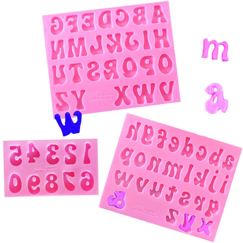 3pcs/set Letter Number Silicone Mold Alphabet and Number Fondant Mold Cake Decorating Tools Chocolate Mold