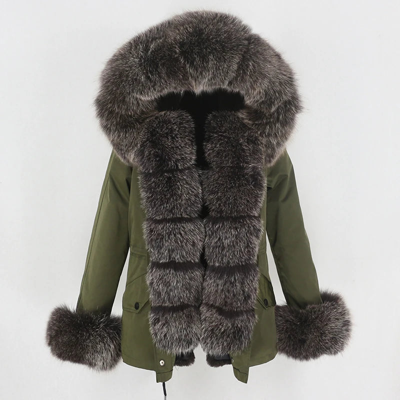 OFTBUY 2023 Women's Winter Jacket Waterproof Parka Natural Fox Fur Collar Detachable Hood Thick Warm Long Outerwear Zipper