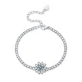 S925 Silver Moissanite Diamond Sunflower Full Bracelet Elegant Luxurious Touch Bangles