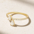 LOZRUNVE Cubic Zirconia Jewelry Silver 925 Fashion Water Drop Eternity Wedding Ring Women