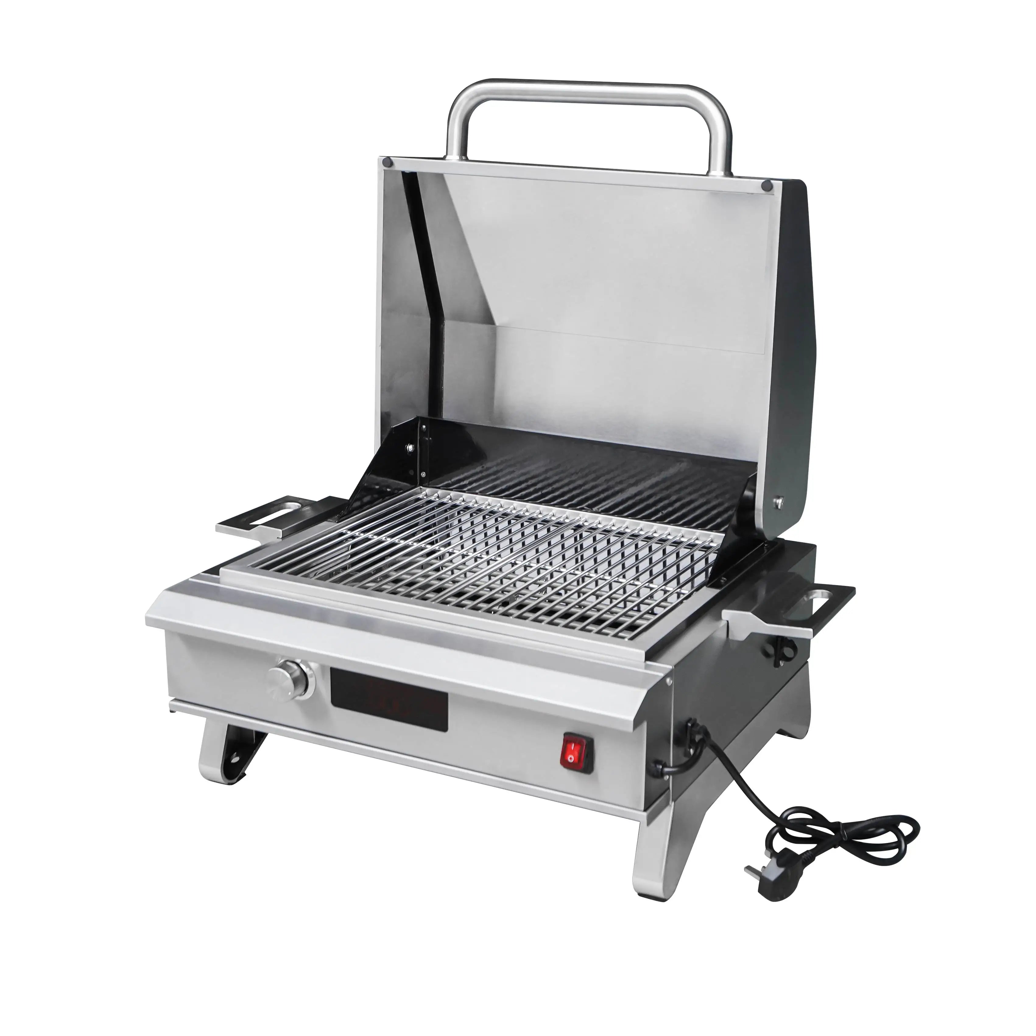 1200W Power 61x22cm Cooking Surface Adjustable Cast Iron Griddle Multi-Functional Premium Electric Grill with Glass Lid 450â„ƒ
