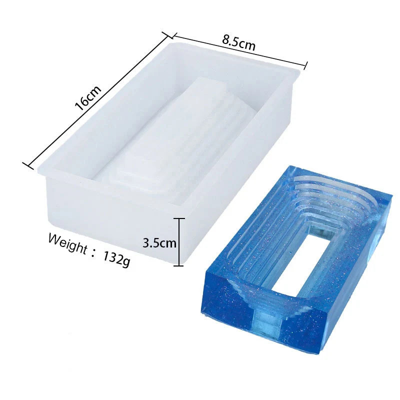 Early Riser DIY Crystal Epoxy Resin Trapezoidal Night Light Decoration Silicone Mold Bedroom Decoration Living Room Decoration