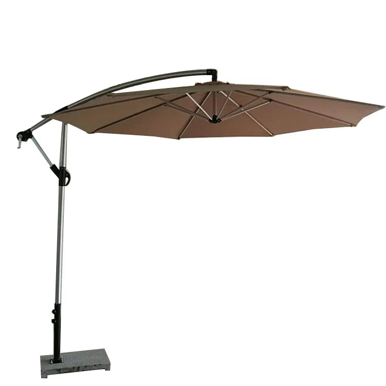 FEAMONT UV Printed Outdoor Hanging Banana Umbrella Waterproof Aluminum Restaurant Sun Canvas Parasol for Garden Beach Patio