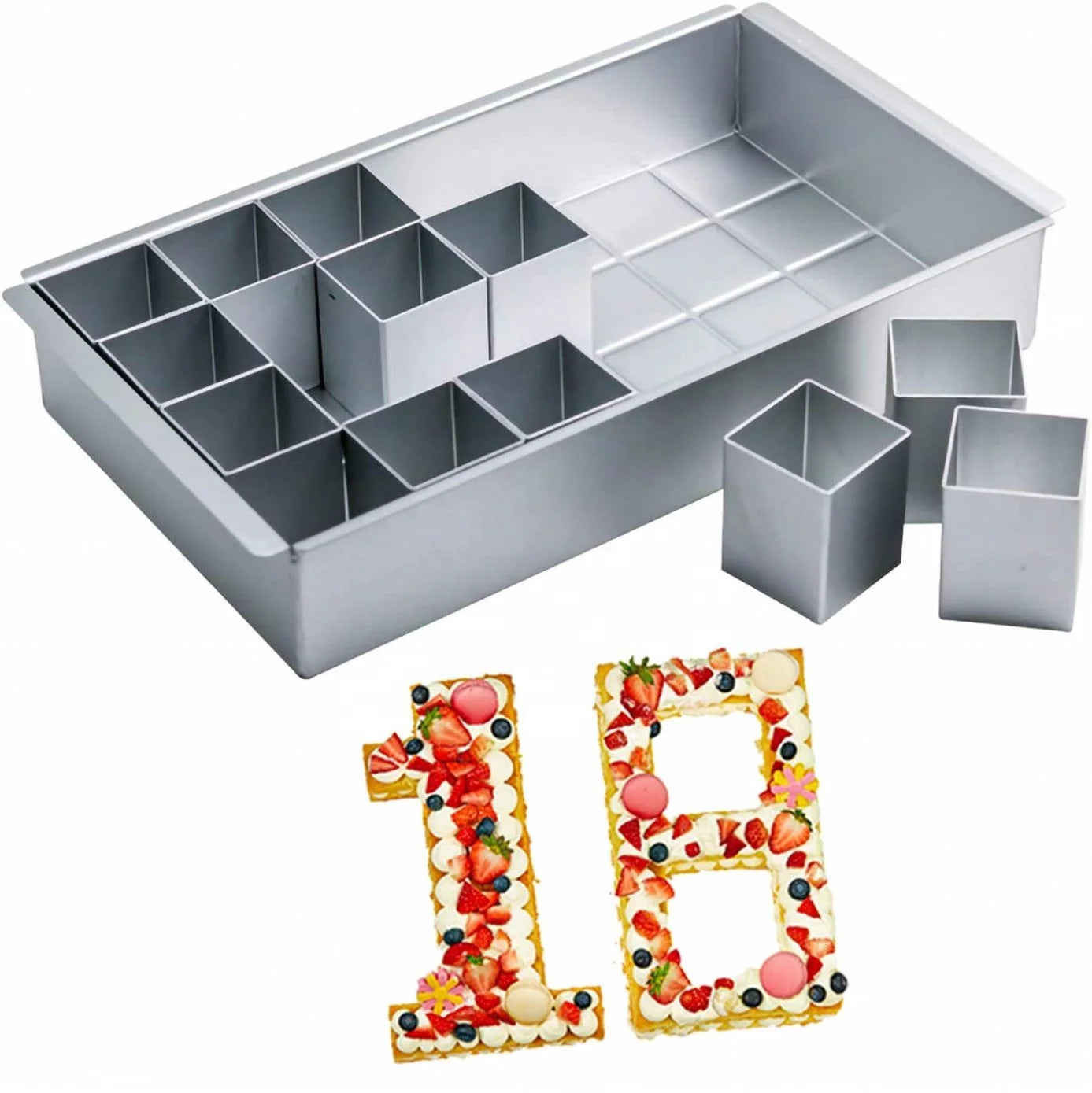 Anode Aluminum Alloy Live Bottom Baking Mould Letter Number Puzzle Word Bakeware Biscuit Mold Cake Mold