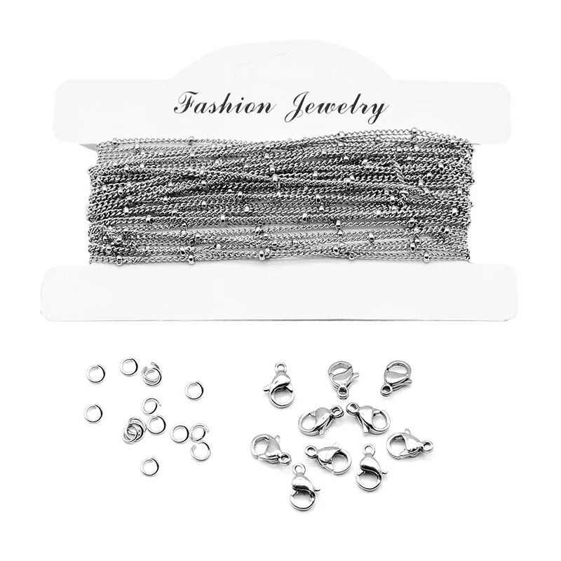 China Wholesale DIY Gold Plated Metal Chain Steel Detachable Jewelry Findings From China Value Lots with Clasp Jump Ring