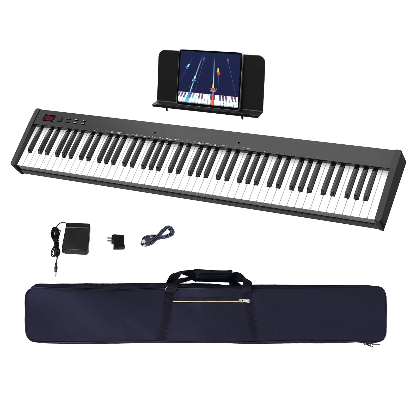 Konix PH88S 88 Keys Portable Piano Folding Piano Electronic Piano with Double Speaker for Wholesale MIDI Keyboard
