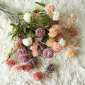 O-X0113 Dandelion Balls Artificial Flower Branches Faux Green Plants 5 Heads Single Stem Dandelion Artificial Flowers Bouquet