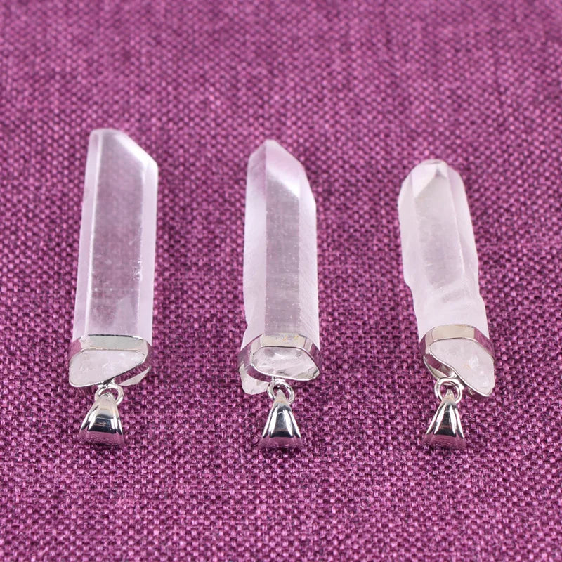 DIY Cleasr Quartz Cubic Zirconia Charm Pendants Many Color Birthstone Gemstone Necklace