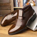 Men's Autumn/Winter Warm Plush Lining Thick Sole High-top Oxford Slip-On Breathable Anti-Slip Lightweight Business Casual Bright