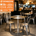 Minimalist Design Outdoor Hotel Cafe Restaurant Coffee Shop Stainless Steel Round Bar Table