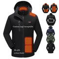 Men's 3-in-1 Thick Fleece Lined Heated Ski Jacket 15 Zones Windproof Solid Pattern Winter Wear Rechargeable Battery Not Included