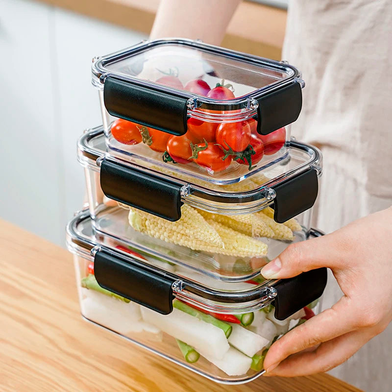 Eco Friendly Kitchen Airtight Food Storage Containers Set Clear Pet Food Storage Box Transparent Fridge Food Containers