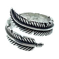 Factory Wholesale Thai Silver Vintage Female Personality Feathers Arrow Open Rings for Wedding Party Anniversary Jewelry for