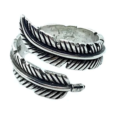 Factory Wholesale Thai Silver Vintage Female Personality Feathers Arrow Open Rings for Wedding Party Anniversary Jewelry for