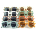 Trendy Cute Bear Children Sunglasses with UV400 Round Plastic Frame for Boys and Girls