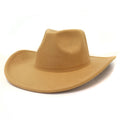 9.5cm Large Brim Wool Felt Western Cowboy Hat 60cm Big Head Size for Women Men Winter Fedora Hats for Wedding Party