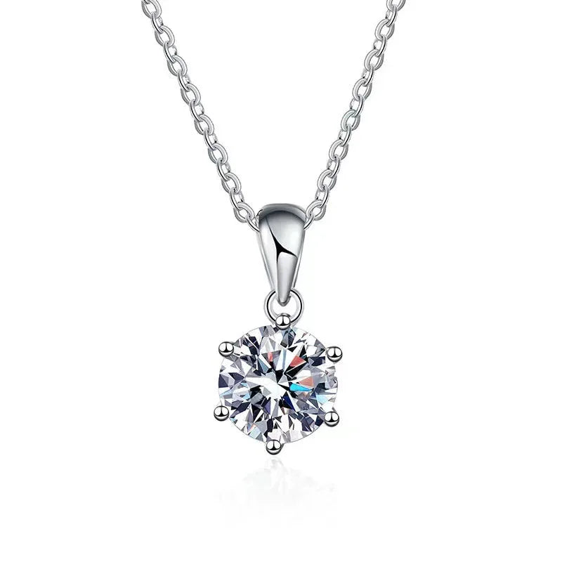 Drop Shaped Pendant Necklace Fashion Simple Exquisite Moissanite Neck Chain 925 Sterling Silver Party Jewelry Gift