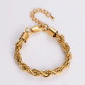 Men's 8mm Thick Stainless Steel Chunky Twisted Rope Chain Bracelet Dropshipping Hip Hop Style Fashion String Bracelets