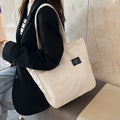 Large Capacity Organic Cotton Canvas Tote Bag Solid Color Casual Handbag Shoulder Bag Cotton Shopping Beach Bag for Women