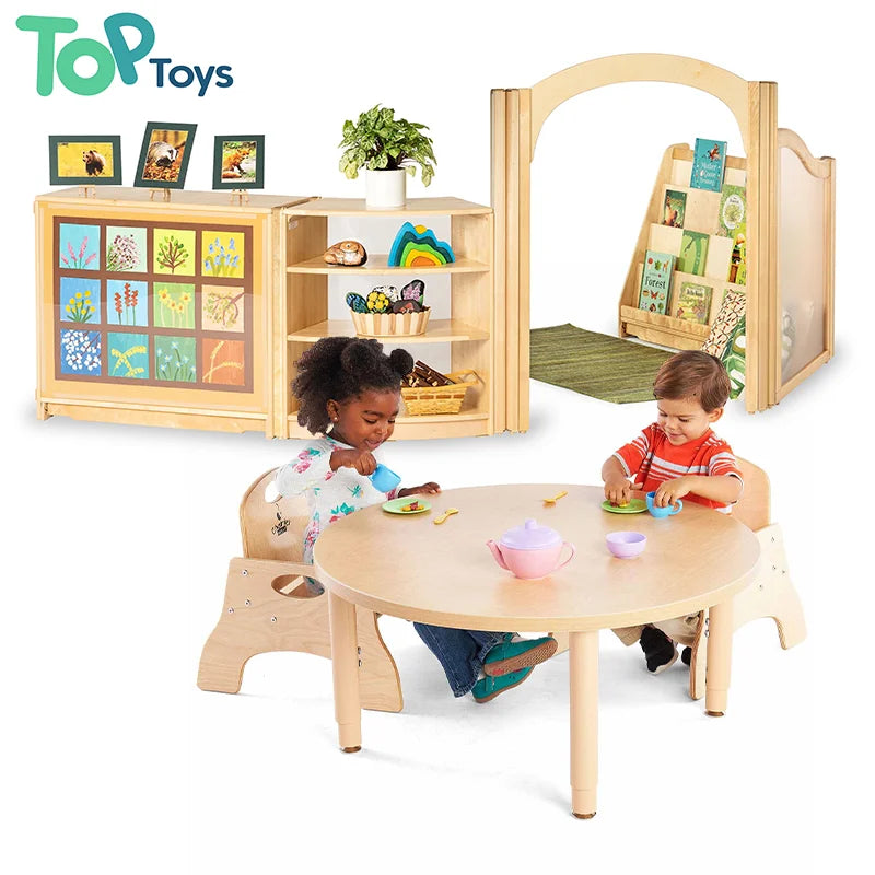 Modern Montessori Classroom Wooden Table Chair Set Early Learning Center Kindergarten Furniture Storage Shelf Bedroom Kitchen