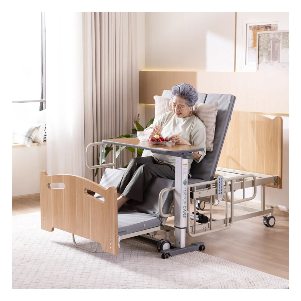 IEC60601 Solid Wood Home Care Bed for Elderly Care Products Electric Hospital Bed with Toilet Patient Bed with Turning