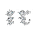 Dylam Dainty New Arrival Fine Jewelry S925 Silver Rhodium 18K Gold Plated 0.5ct Waterdrop Shape 5A Zirconia Hoop Stud Earrings