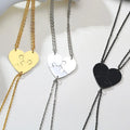 2021 Fashionable Stainless Steel Metal Heart-shaped Puzzle Laser DIY Simple Pendant Necklace Suitable for Women and Men